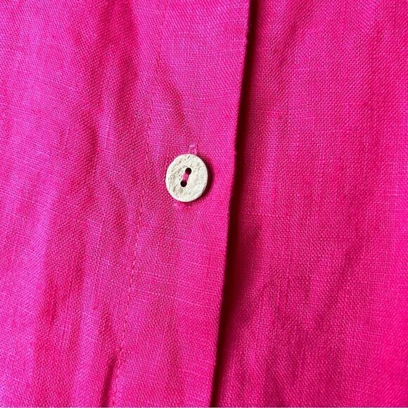 Soft Surroundings Linen Pink full Button Front 100% Linen top Size XL - Picture 9 of 9